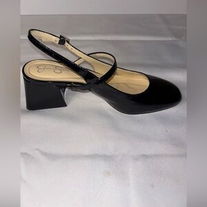 Jessica Simpson Black Patent Leather Mary Jane Slingback Pumps Size 8M
